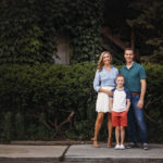 Chicago family with ivy covered building